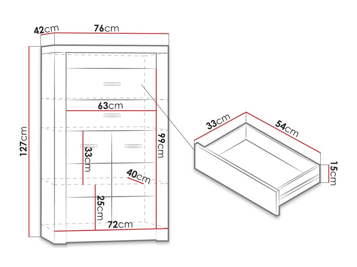 Komoda Serfeno 103 (Tamni jasen)