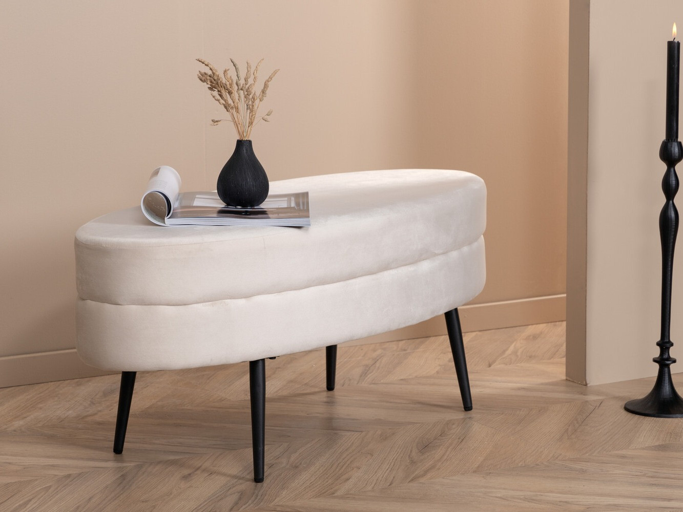Tapacirana klupa Dallas 2920 (Krem + Crno)