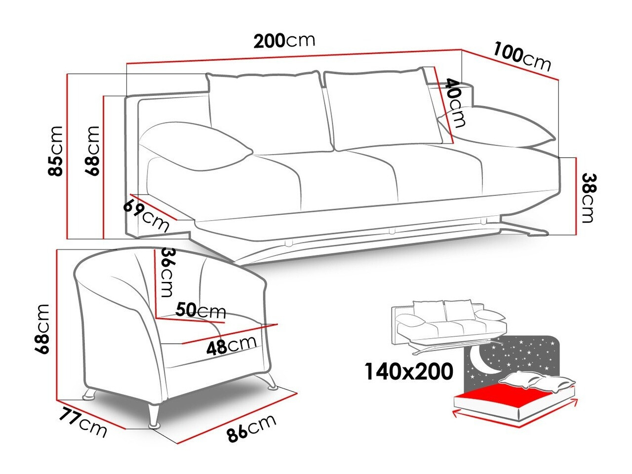 Set tapaciranog nameštaja Velum (Soft 020)