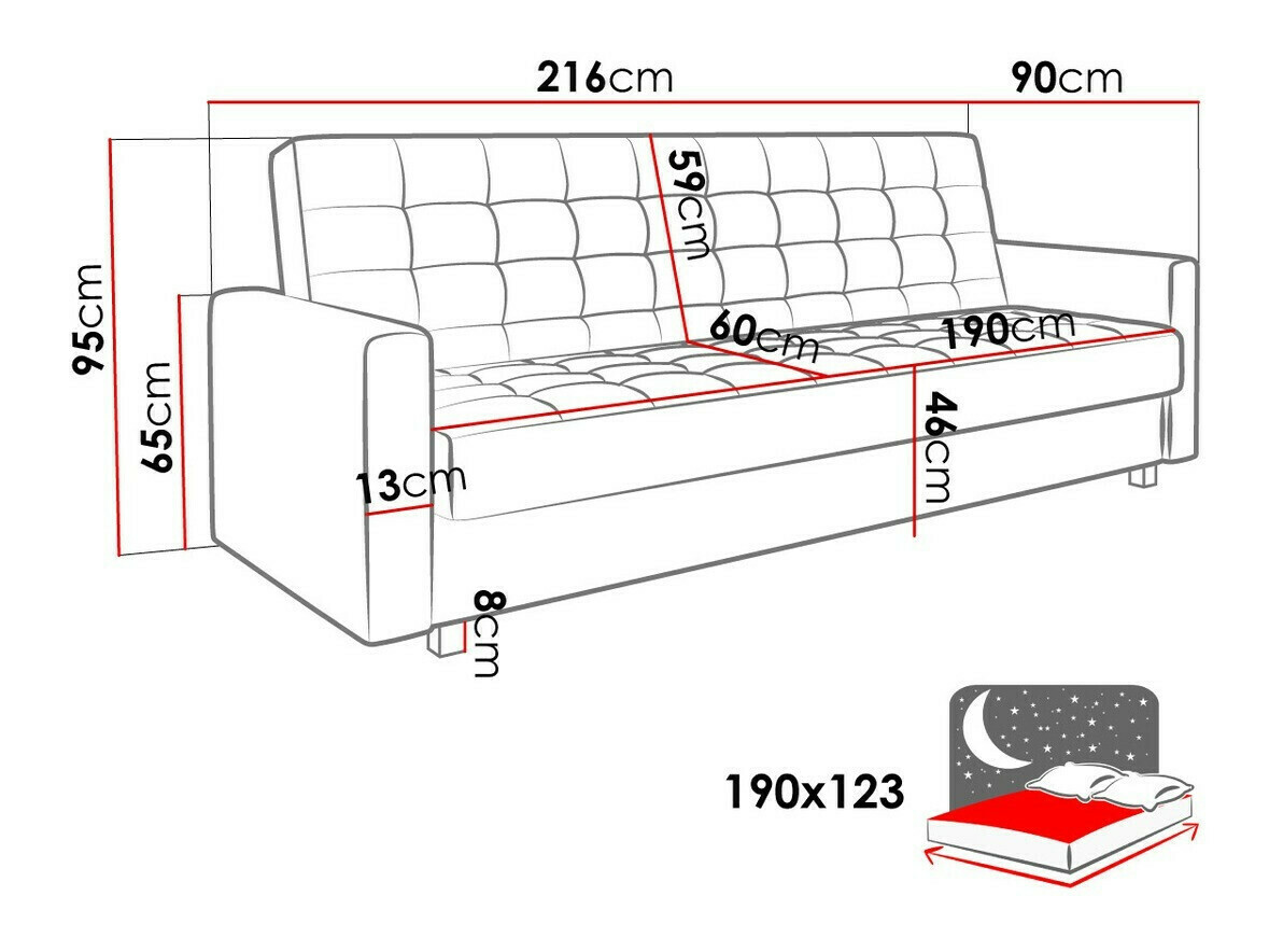 Sofa na razvlačenje Decatur 105 (Paros 11166)