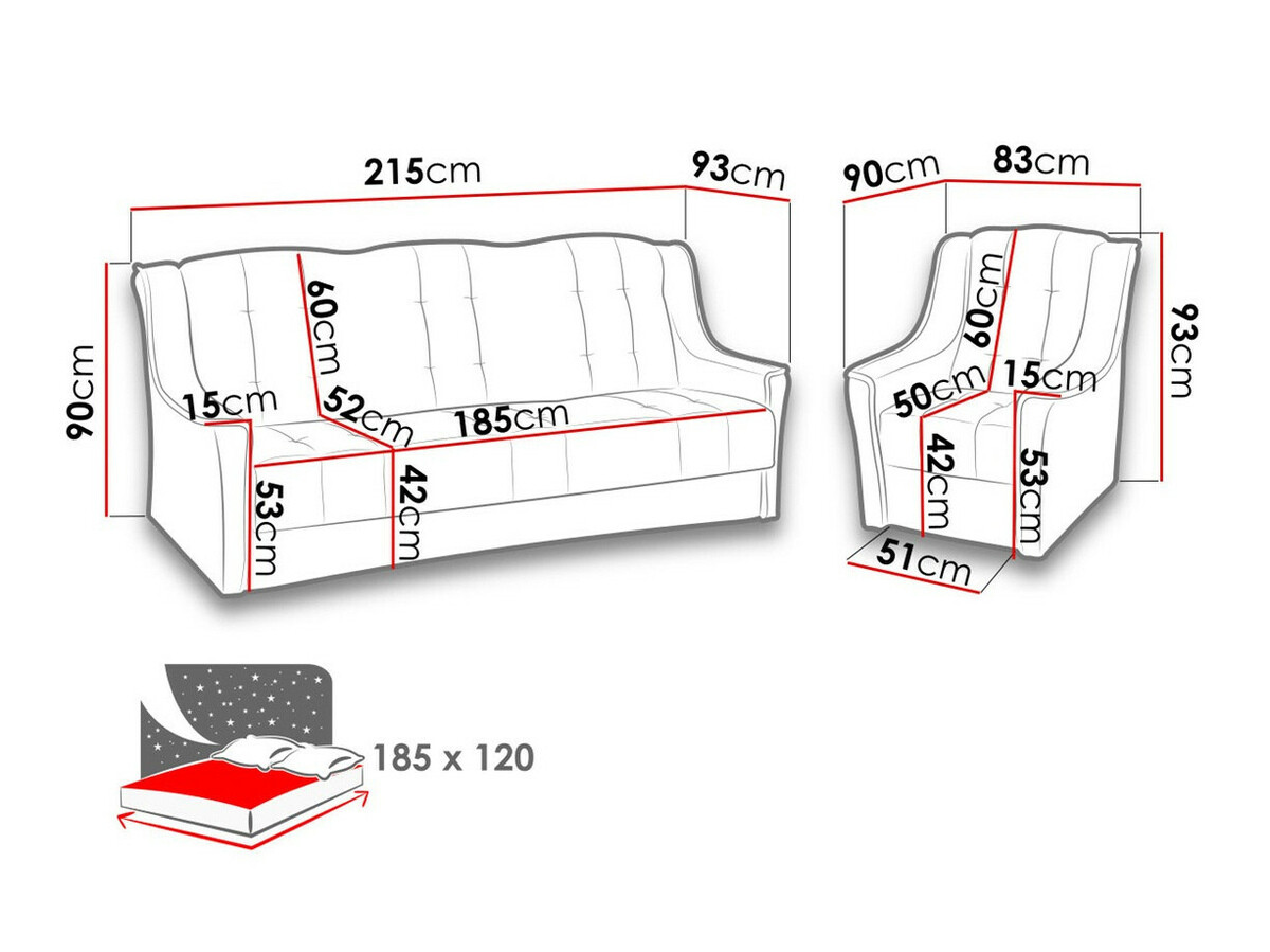 Set tapaciranog nameštaja Providence 110 (Ibiza 04 + Ibiza 03)