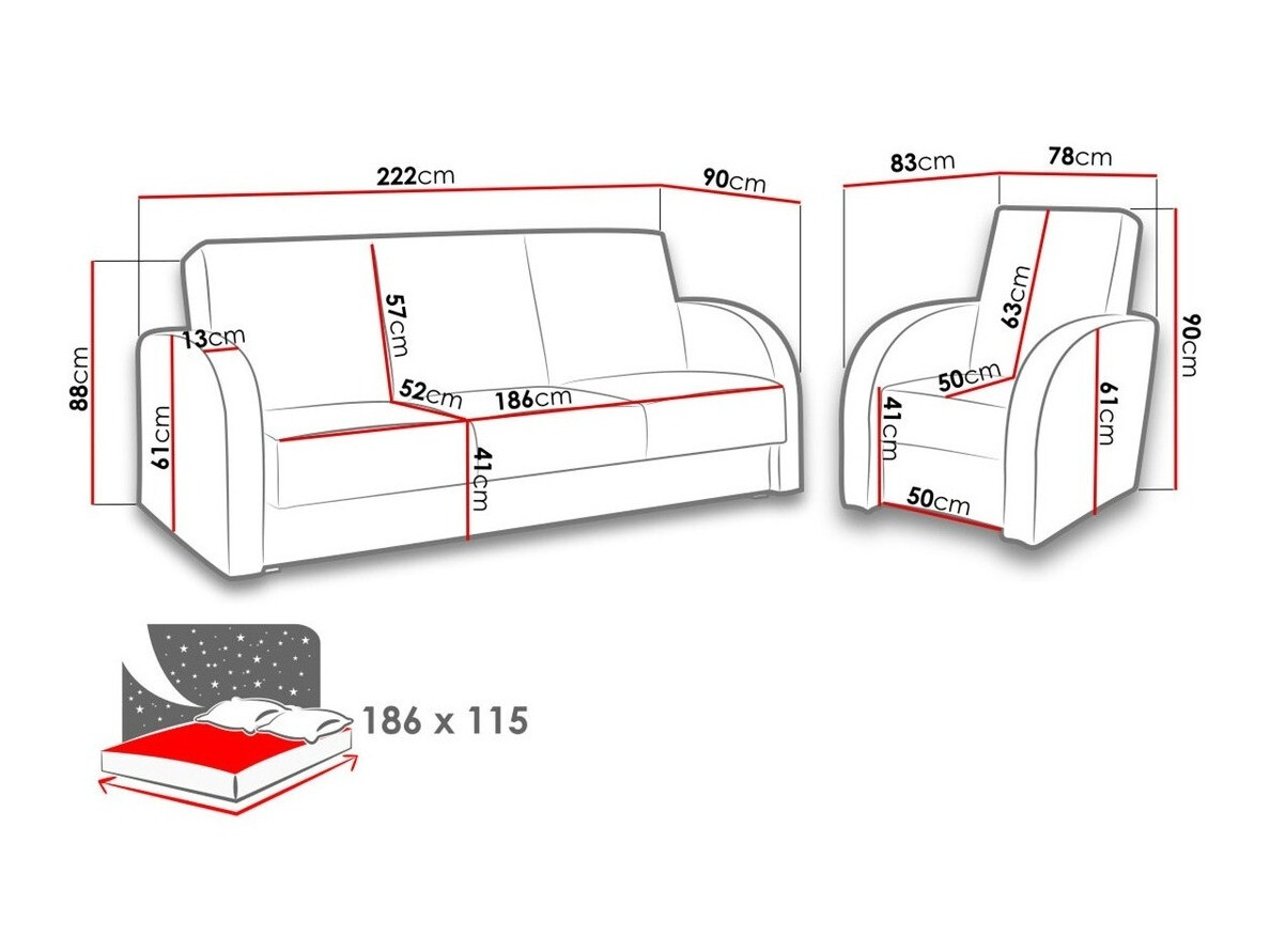 Set tapaciranog nameštaja Providence 173 (Soft 066 + Kreta 07)
