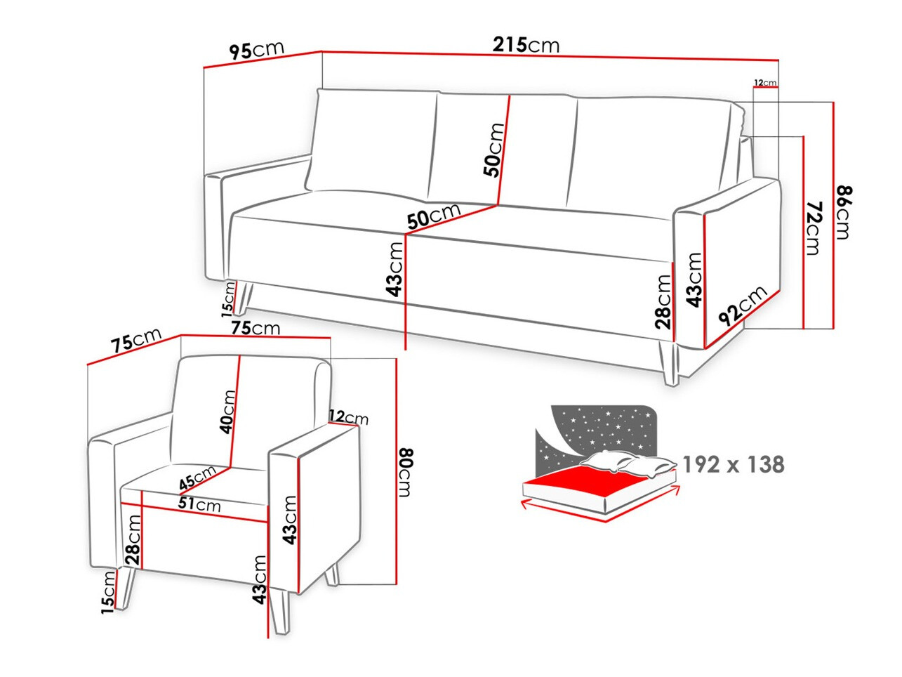 Tapaciran nameštaj set Etrmoru 138