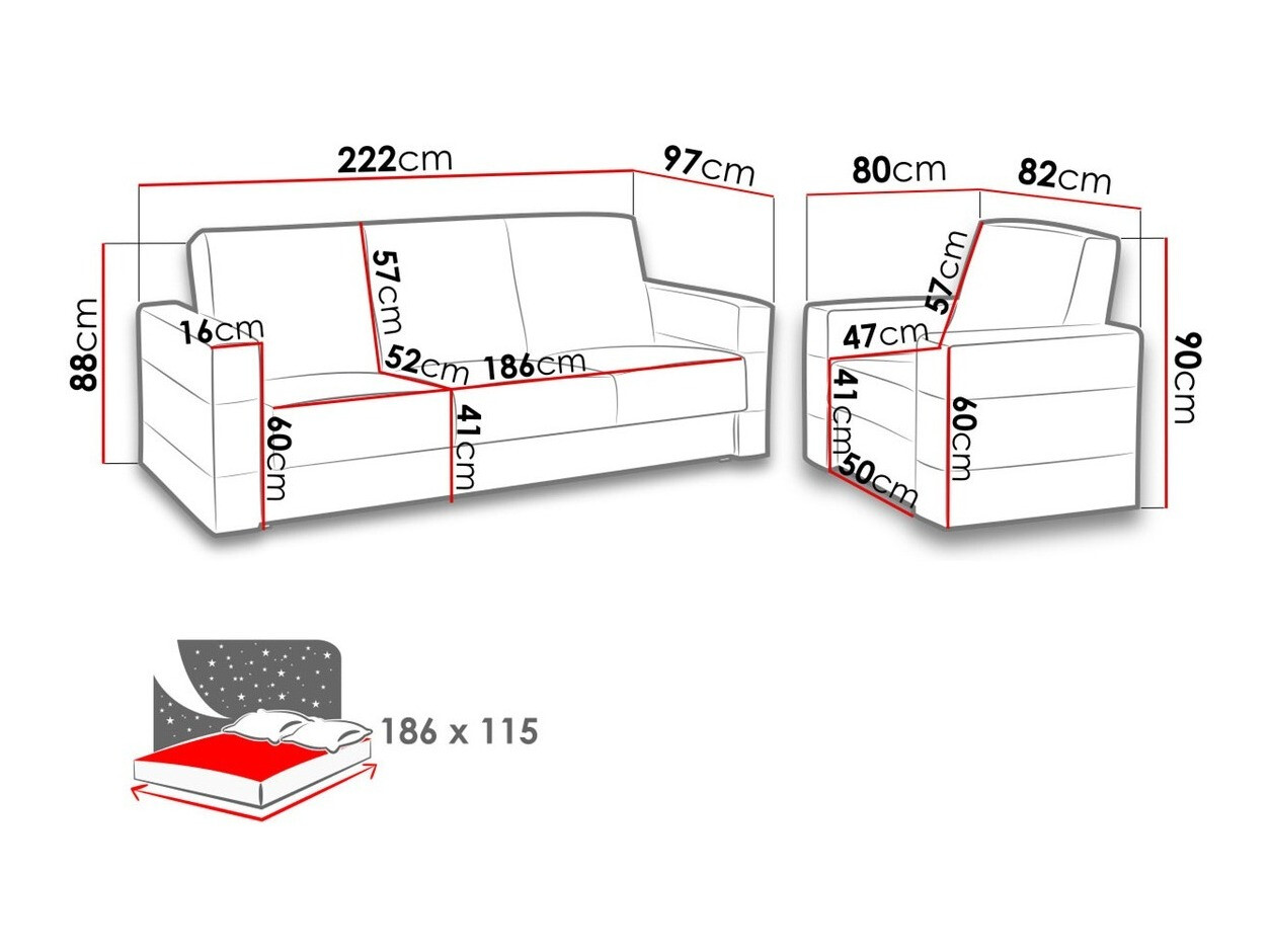 Tapaciran nameštaj set Providence 171 (Soft 066 + Kreta 05)