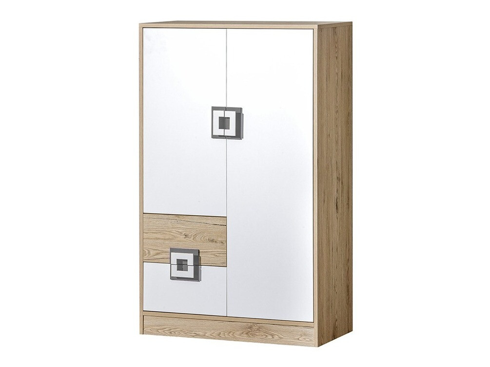 Komoda Balvire 108 (Svetli javor + Belo + Sivo)