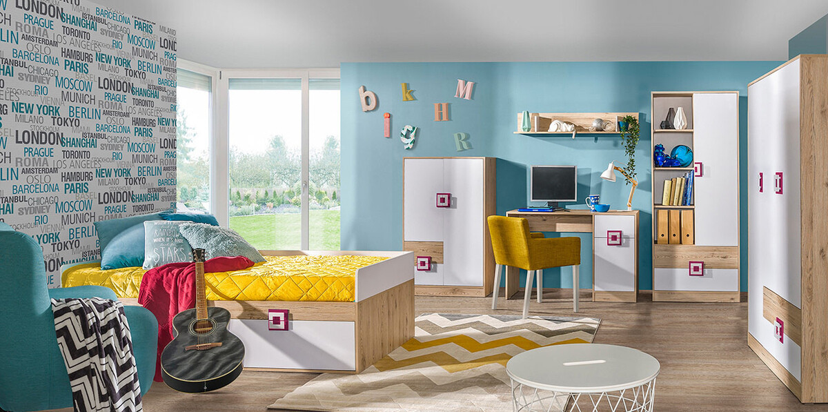 Komoda Balvire 108 (Svetli javor + Belo)