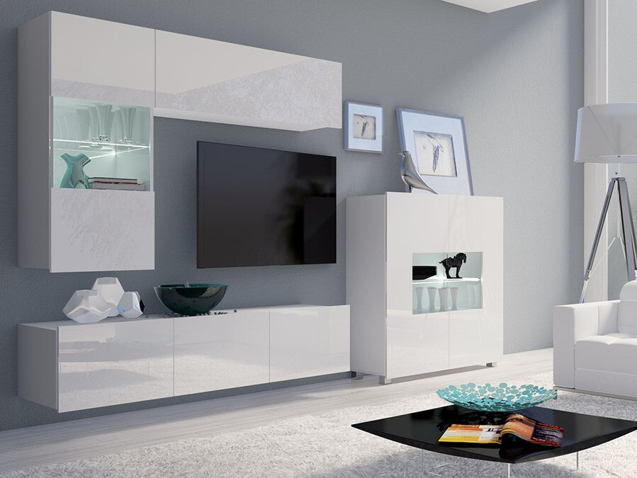 Ormarić Tivdalu 100 (Belo + Sjajno belo)