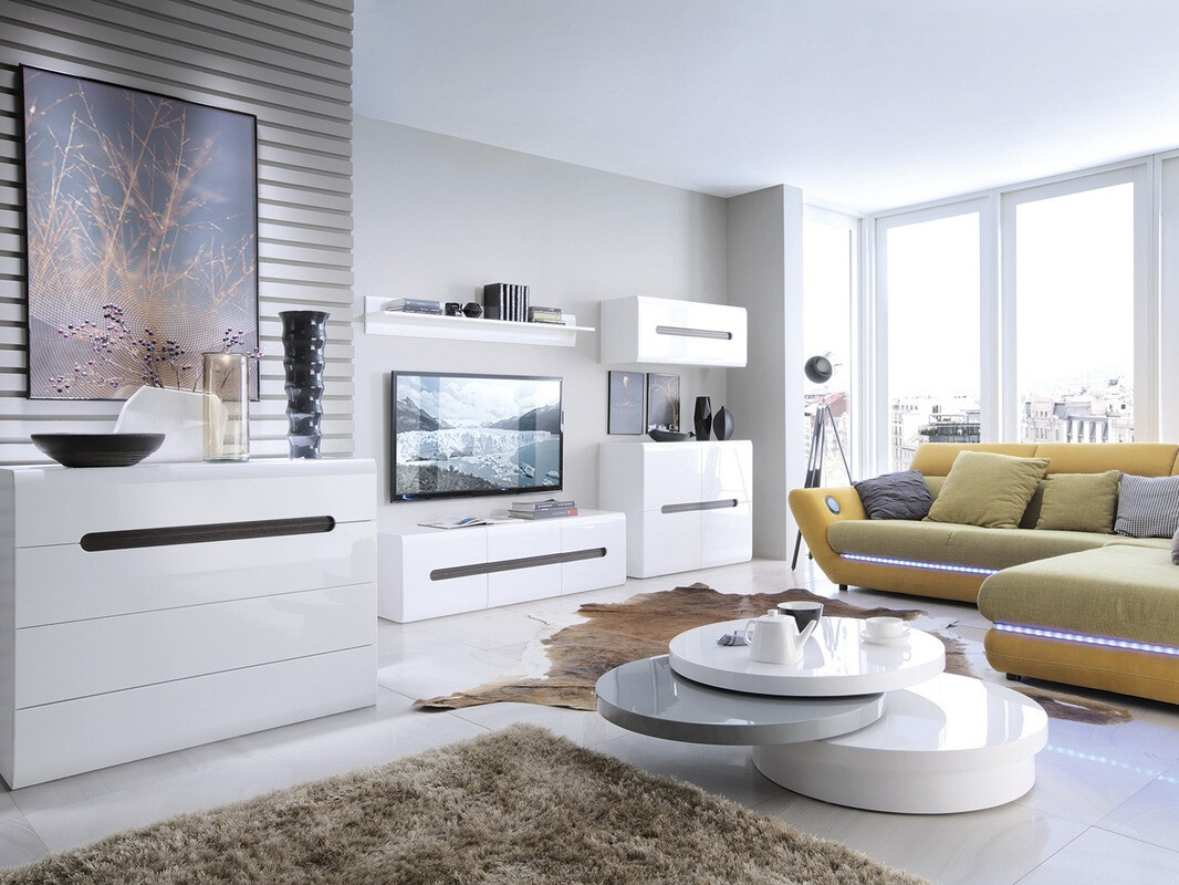 Ormarić Serveso 106 (Belo + Sjajno belo)