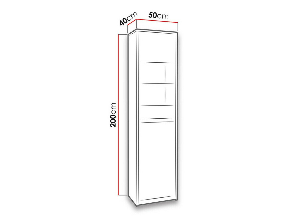 Polica Fivelbo 113 (Manastirski hrast + Crna visoki sjaj)