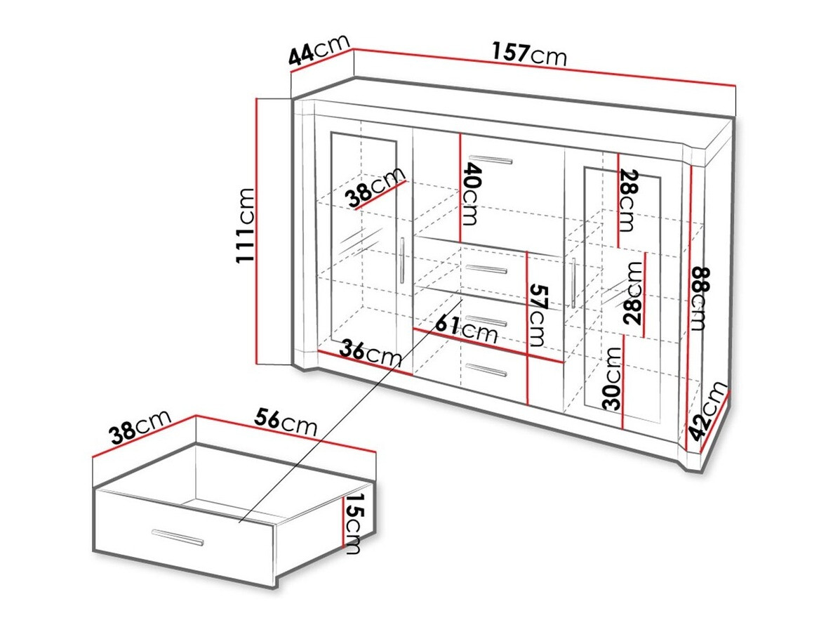 Komoda Lorelie 106 (Trufel hrast)