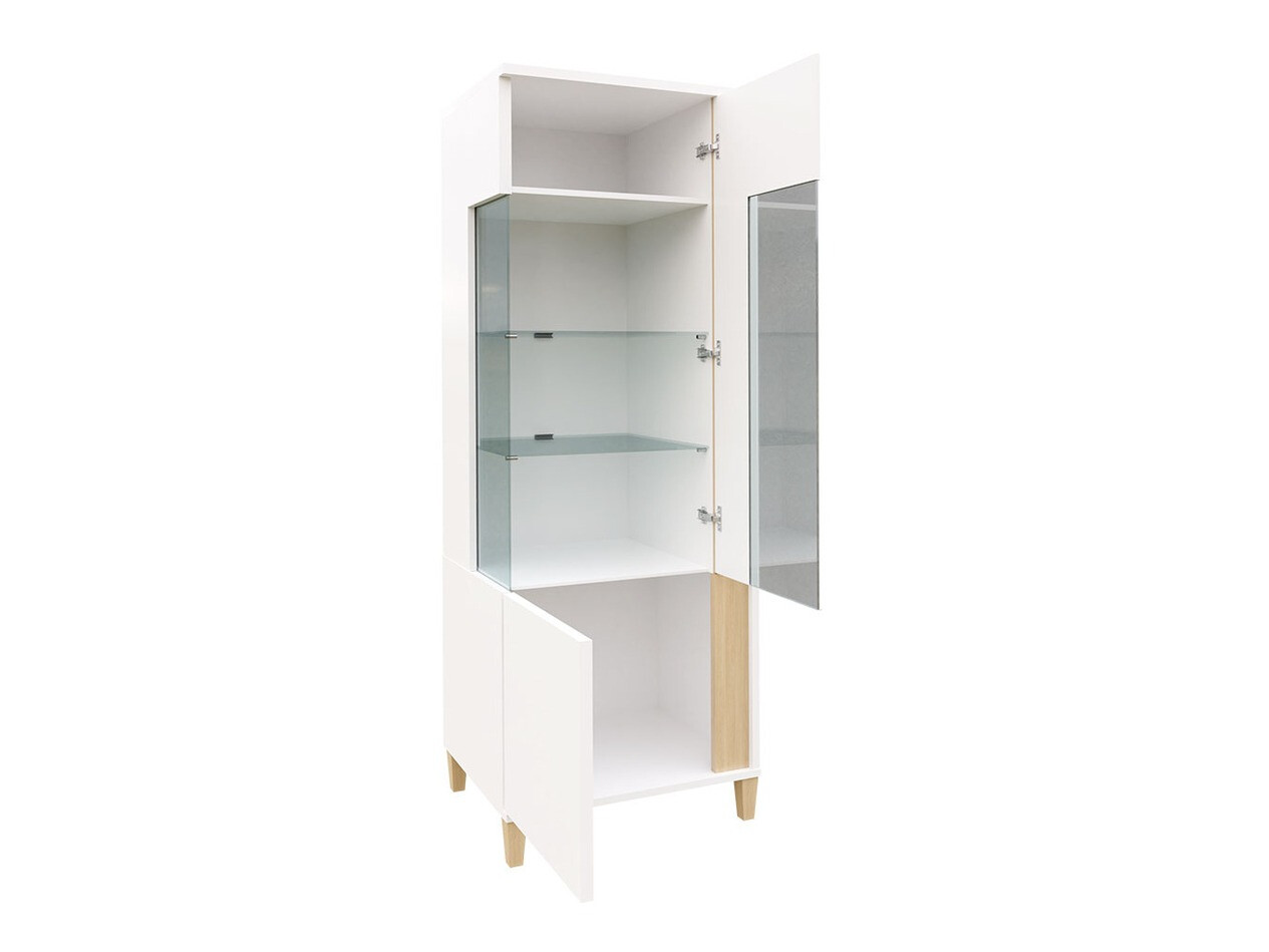 Polica Florem III (Belo + Sjajno belo)