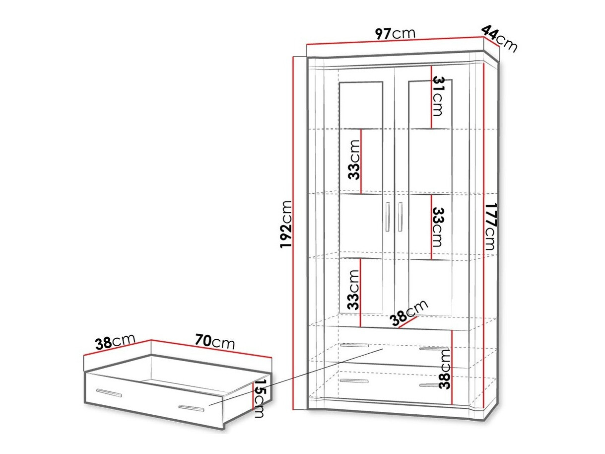 Polica Lorelie 116 (Trufel hrast)