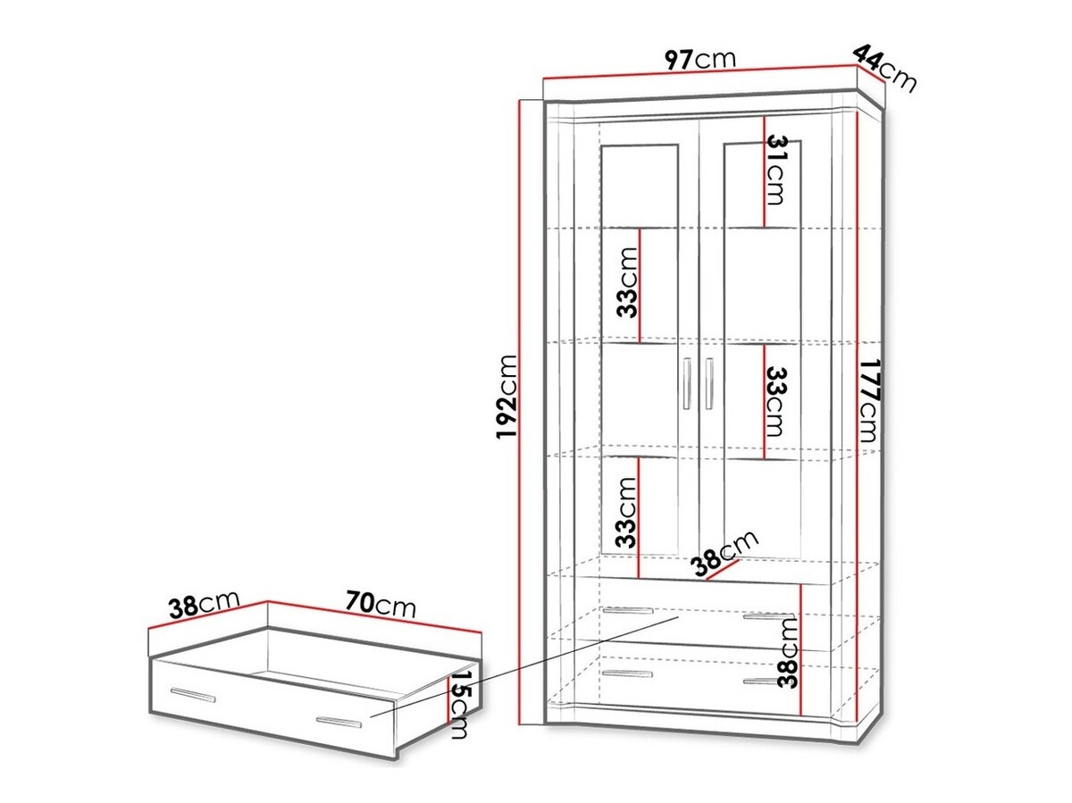 Polica Lorelie 116 (Trufel hrast)