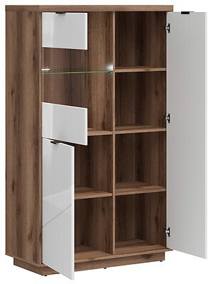 Set za dnevnu sobu Fivale 111 (Tamni Delano hrast + Sjajno belo)