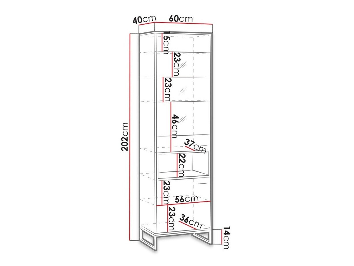 Polica Baltesi 120 (Belo + Zanatski hrast)