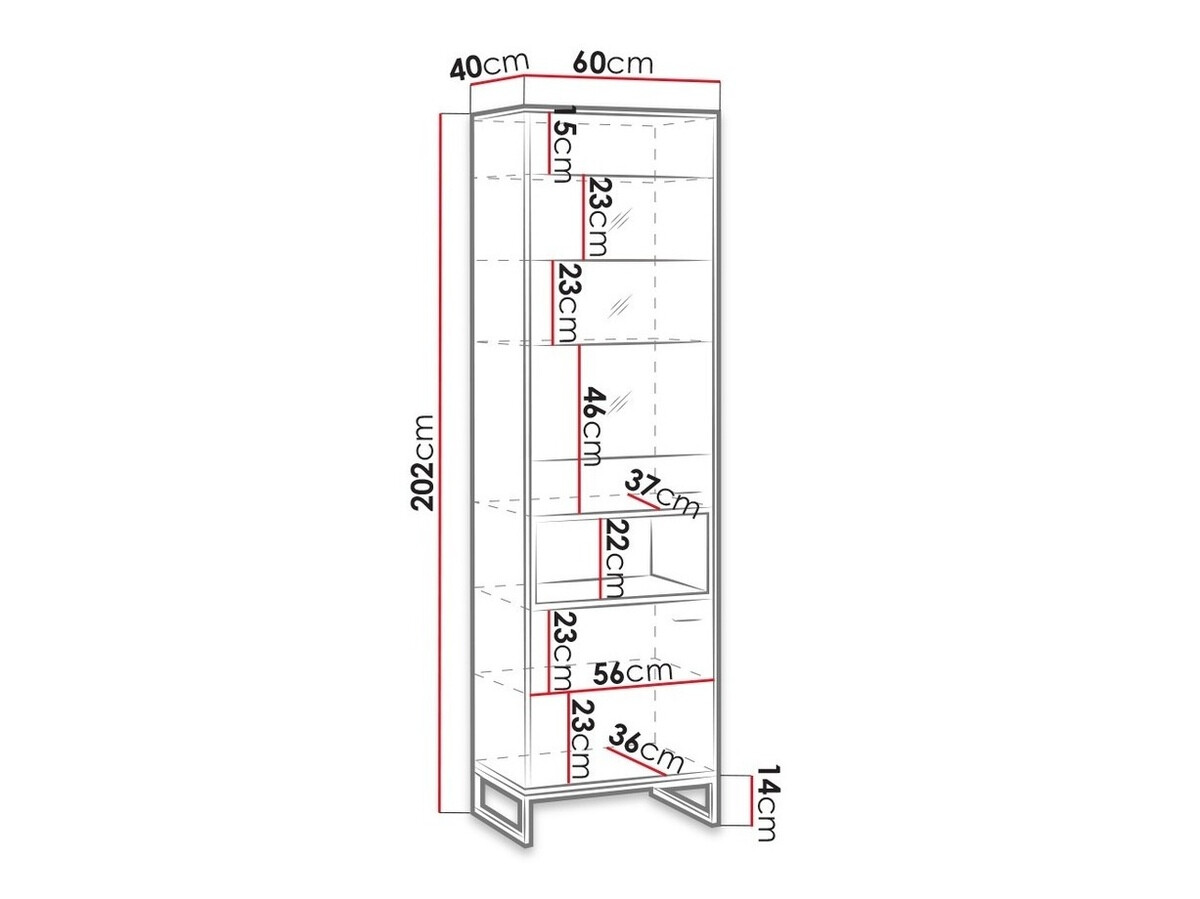 Polica Baltesi 120 (Belo + Zanatski hrast)