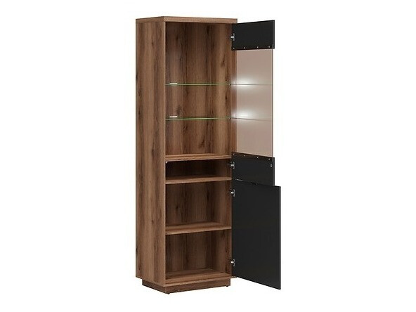 Set za dnevnu sobu Fivale 113 (Tamni Delano hrast + Mat crna)