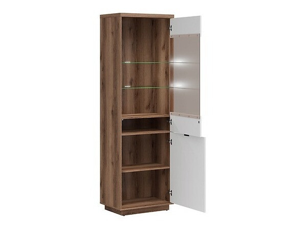 Set za dnevnu sobu Fivale 113 (Tamni Delano hrast + Sjajno belo)