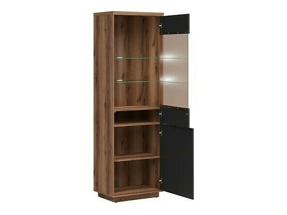 Set za dnevnu sobu Fivale 114 (Tamni Delano hrast + Mat crna)