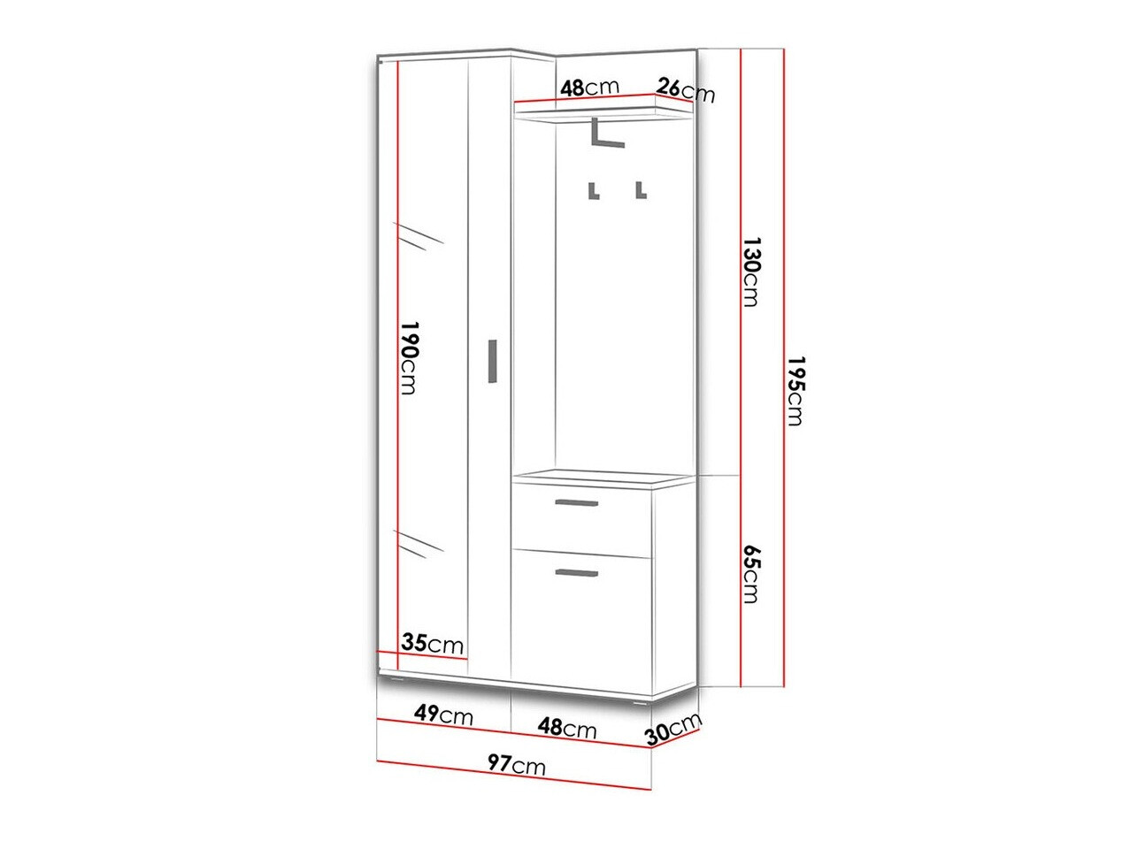 Set za hodnik Stanton 103 (Trufel + Belo)