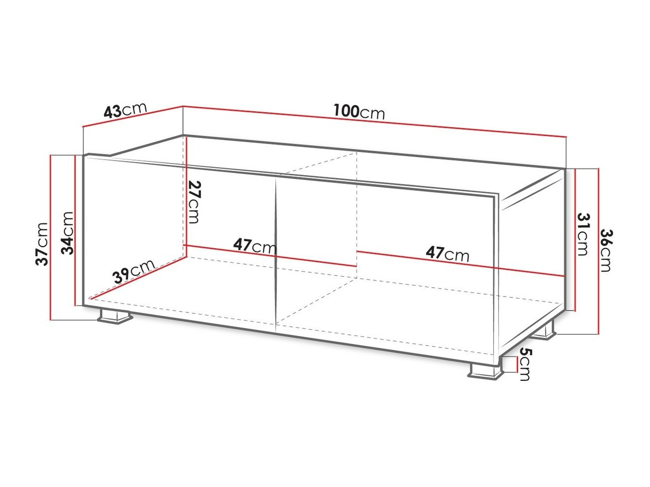 TV sto Tivdalu 104 (Belo + Sjajno belo)