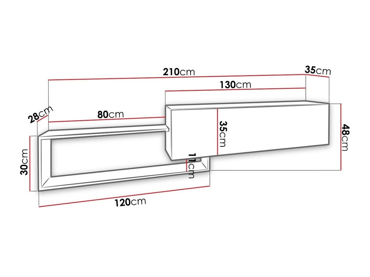 TV sto Utica 101 (Belo + Вотан храст)