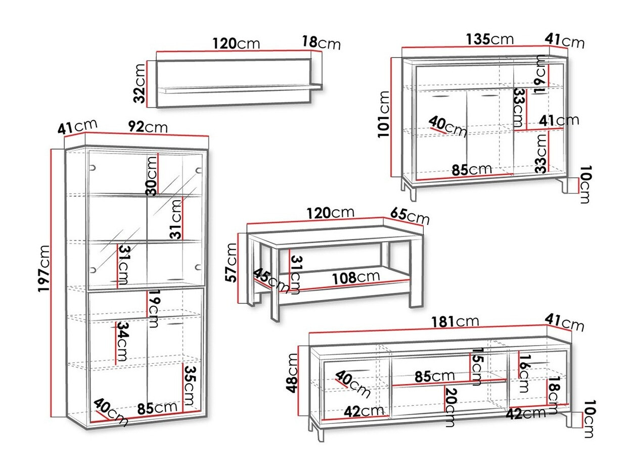 Set za dnevnu sobu Etrmoni 118 (Svetlo drvo)