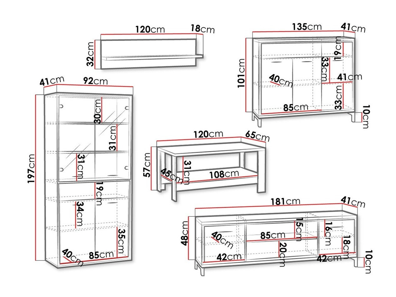 Set za dnevnu sobu Etrmoni 118 (Svetlo drvo)
