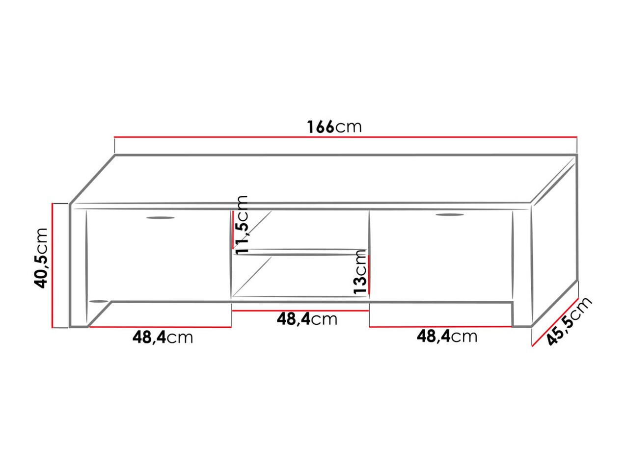 TV komoda Nashville 104 (Belo + Sjajno belo)