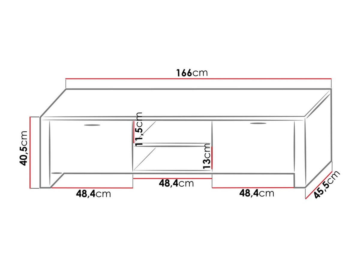 TV sto Nashville 104 (Belo + Crna visoki sjaj)