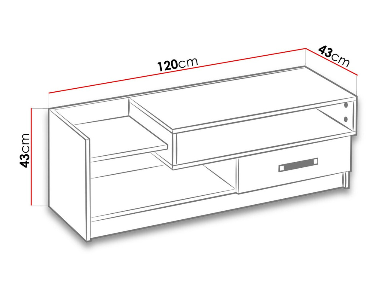 TV komoda Lorlare 111 (Belo + Tirkizna)