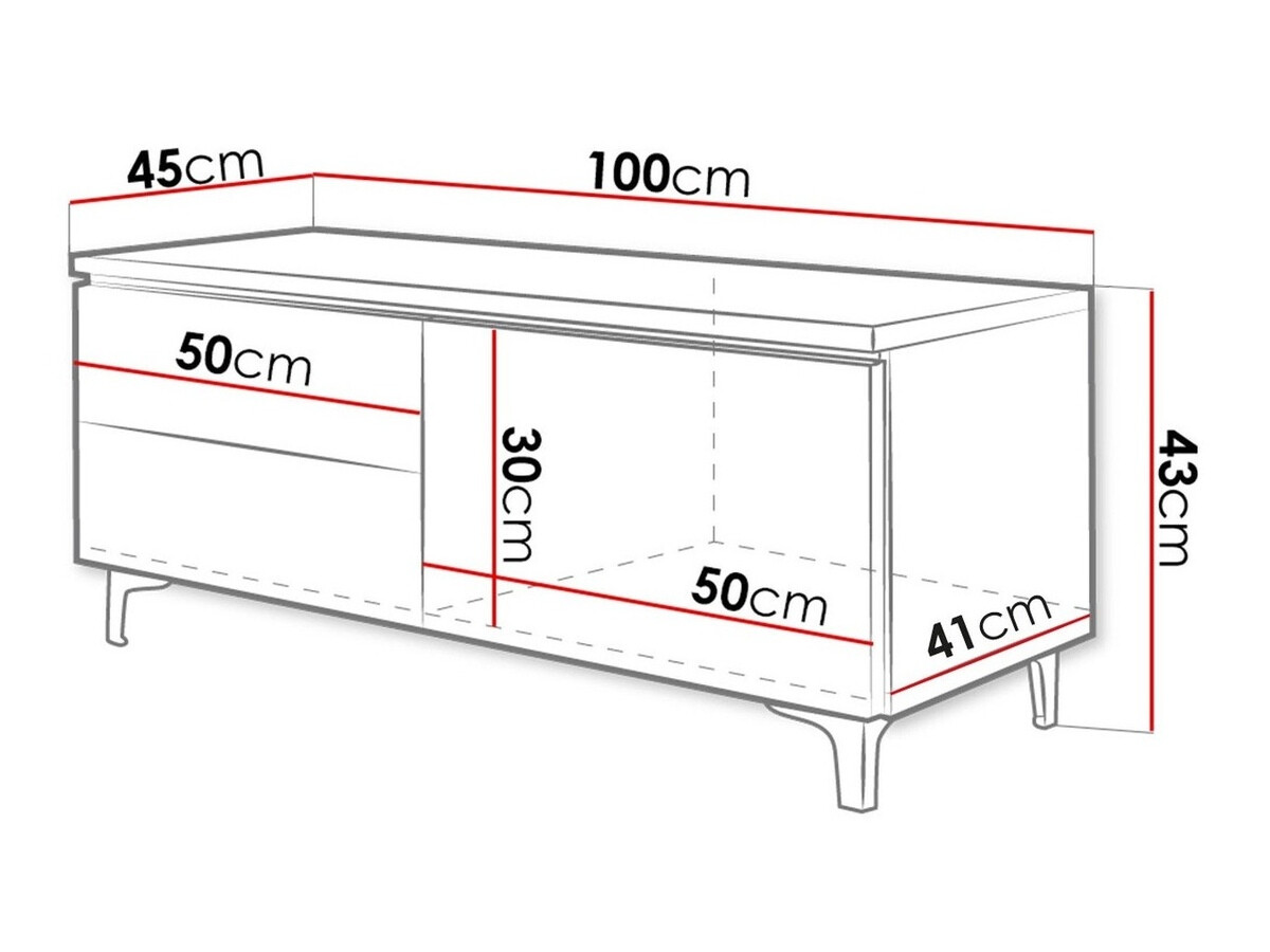 TV komoda Nashville 119 (Belo + Sjajno belo)