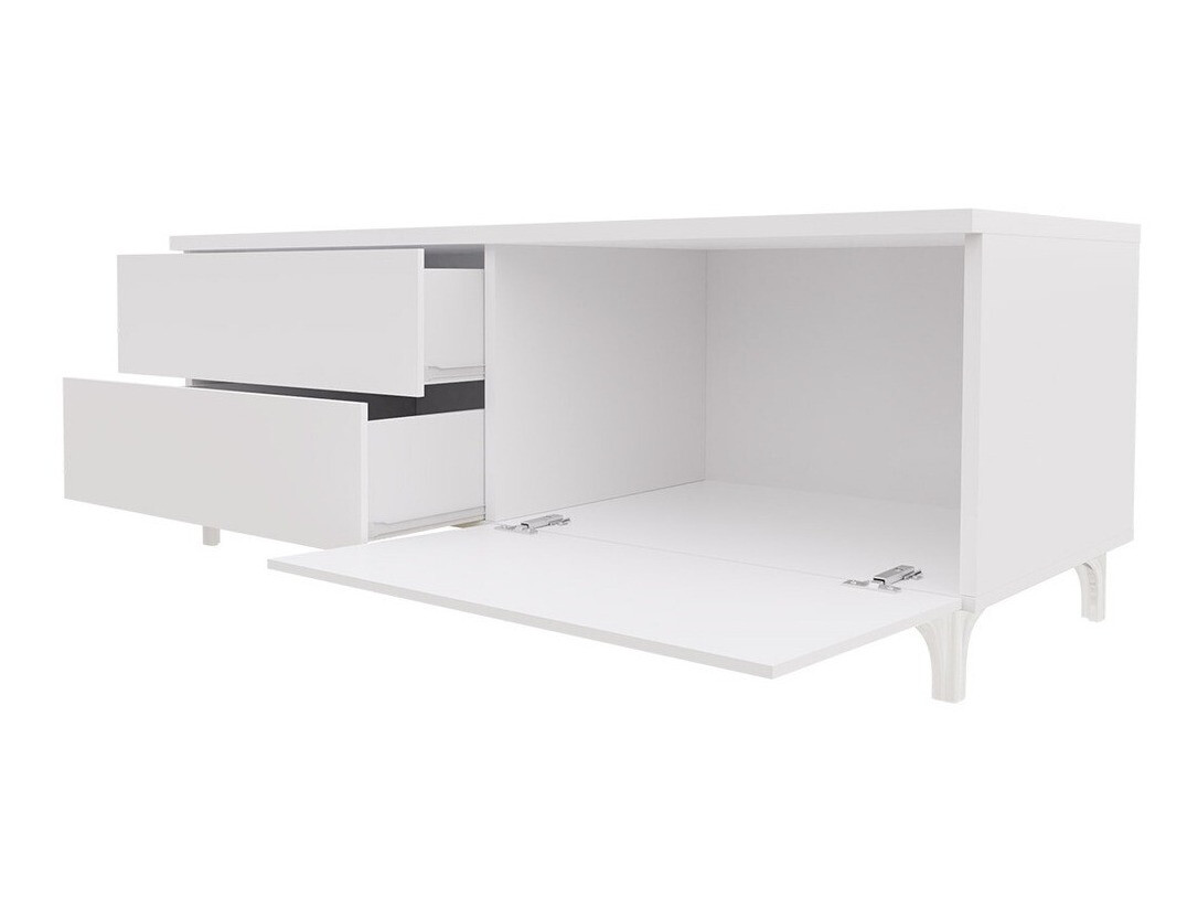 TV komoda Uva IV (Belo + Sjajno crna)