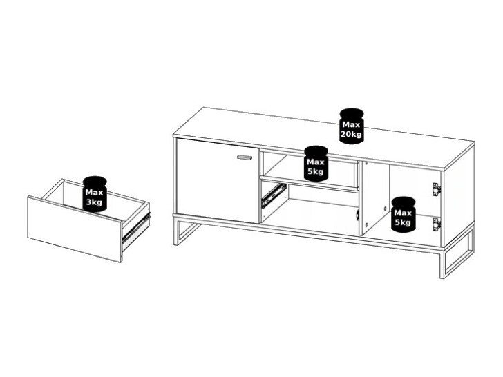 TV sto Baltesi 102 (Zanatski hrast + Crno)