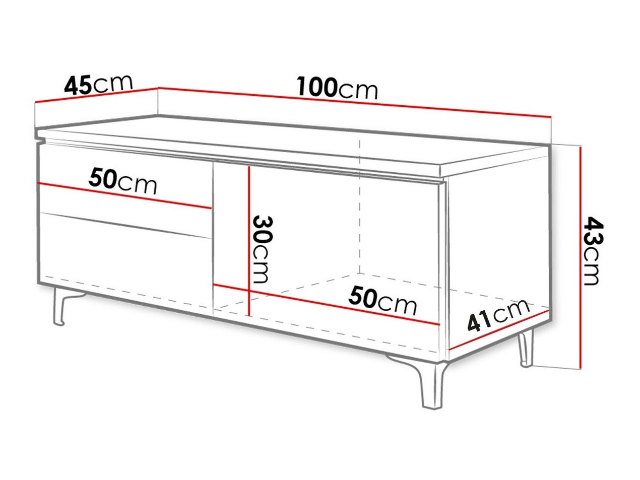 TV sto Nashville 119 (Belo + Crna visoki sjaj)