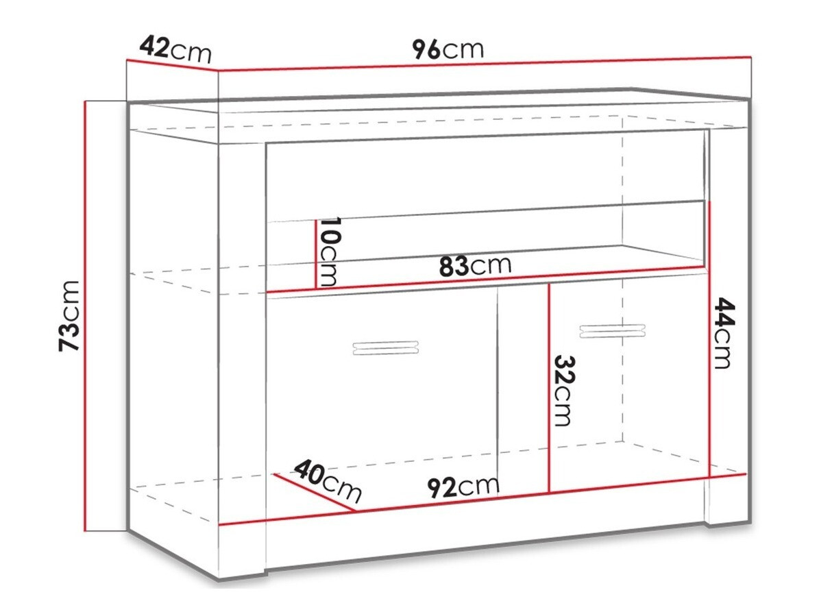 TV sto Serfeno 107 (Craft vhite)