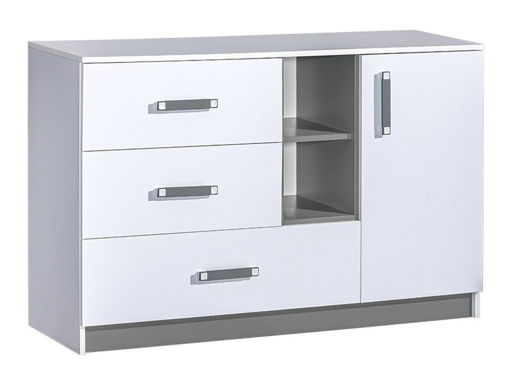 Komoda Lorlare 107 (Belo + Sivo)