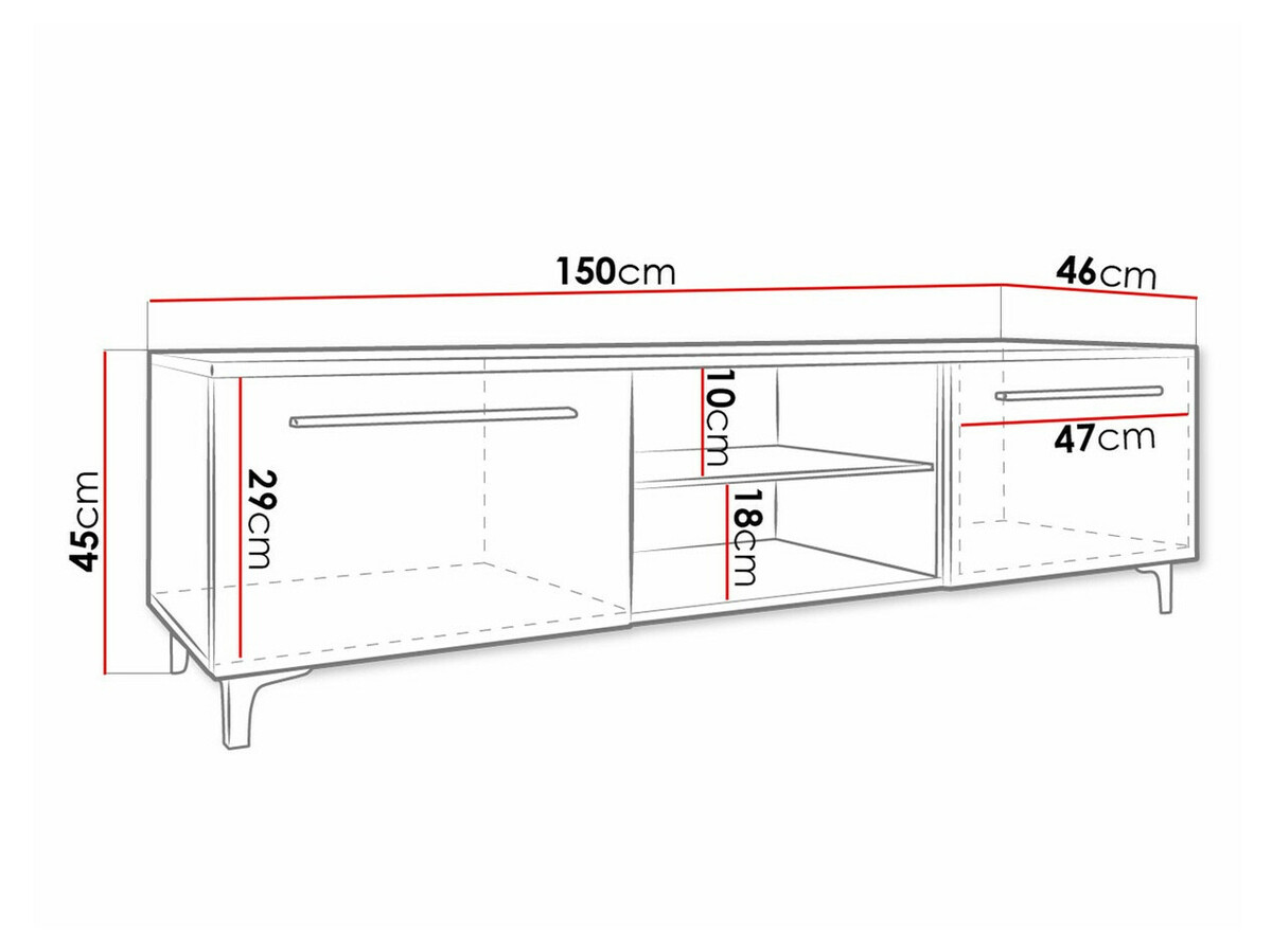 TV komoda Nashville 120 (Belo + Sjajno belo)