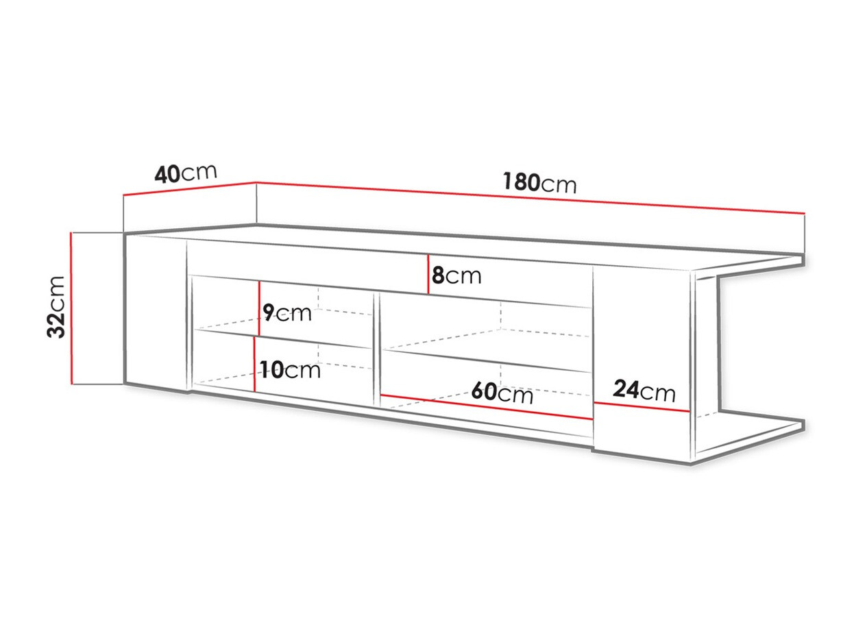 TV sto Nashville 112 (Belo + Sjajno belo)