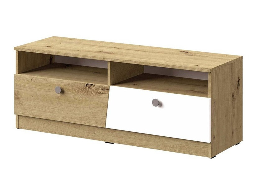 TV komoda Almira 107 (Artisan hrast + Belo + Sivo)