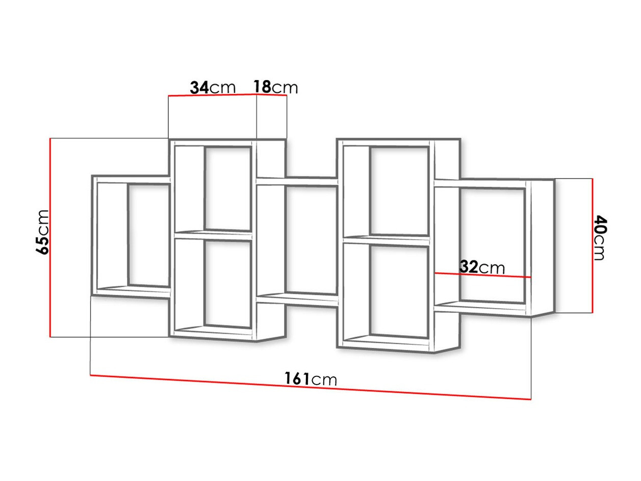 Zidna polica Sarasota 103 (Boja betona)