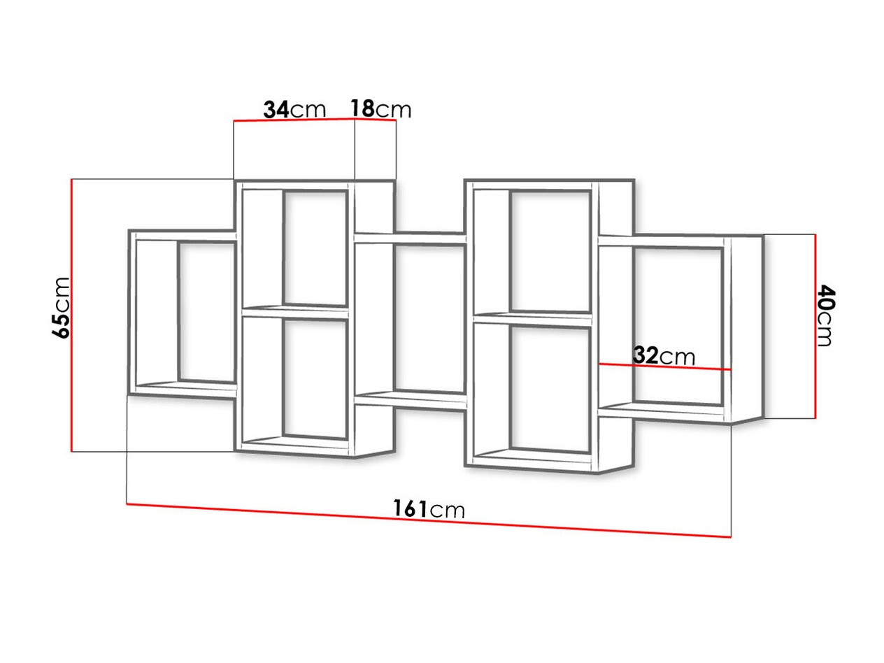 Zidna polica Sarasota 103 (Вотан храст)
