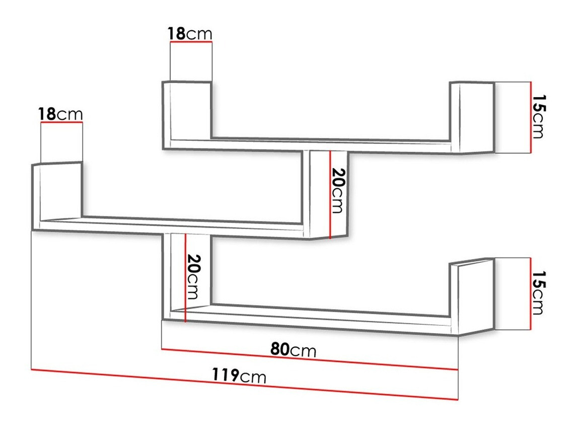 Zidna polica Sarasota 104 (Boja betona)