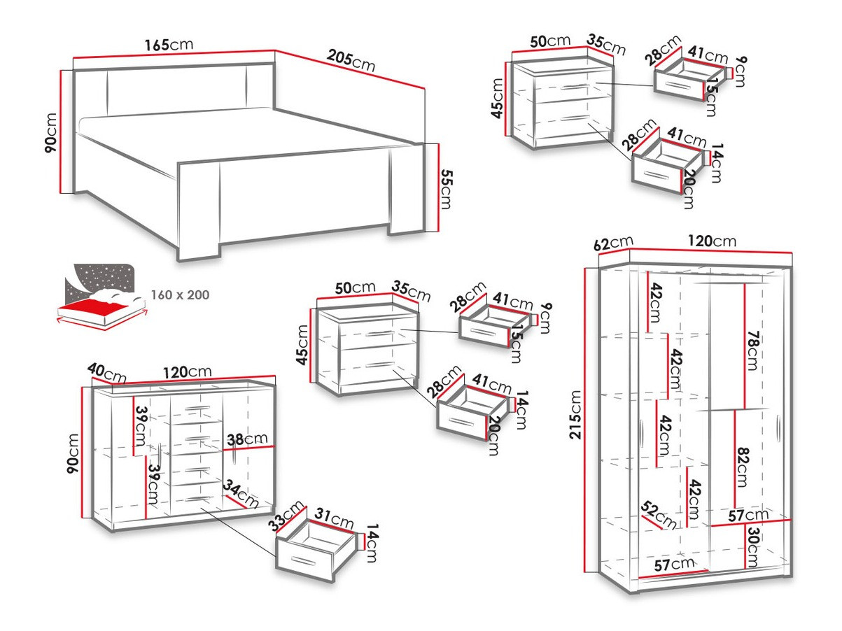 Set spavaća soba Catromi 112 (Belo)