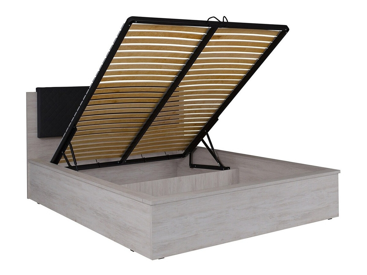 Set spavaća soba Fivelbo 120 (Manastirski hrast + Crna visoki sjaj)