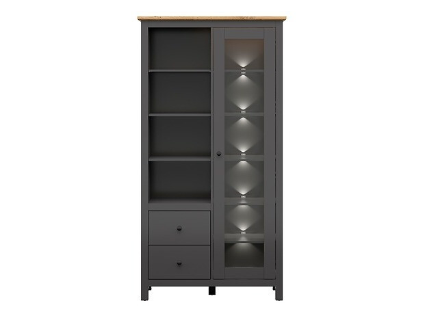 Polica Sordoro 114 (Graphite + Zanatski hrast)