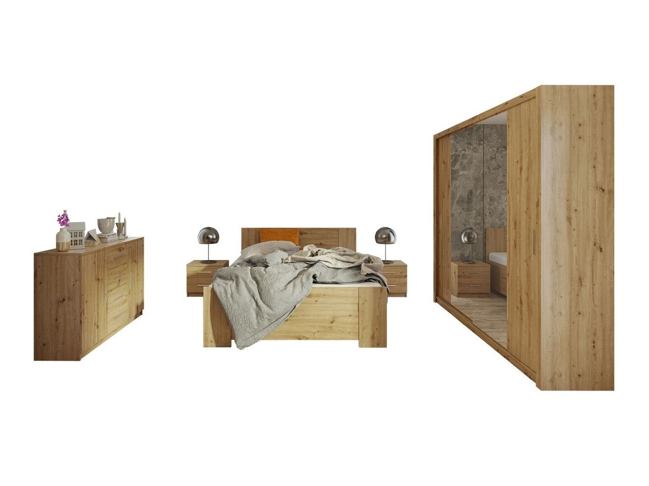 Set spavaća soba Catromi 115 (Artisan hrast)