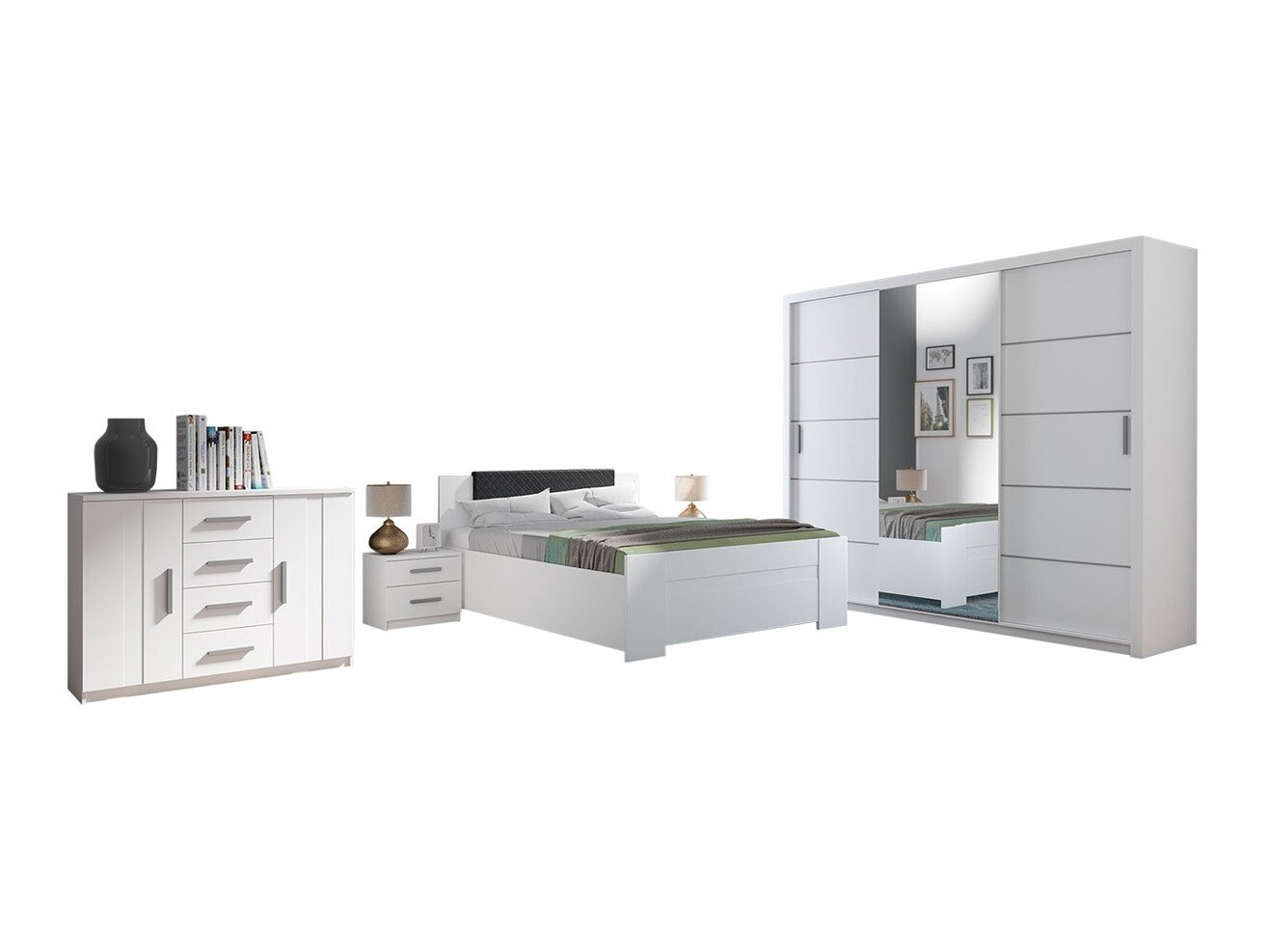 Set spavaća soba Catromi 116 (Belo + Soft Pik 011)