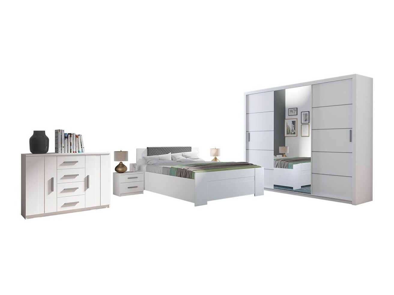 Set spavaća soba Catromi 116 (Belo + Soft Pik 029)