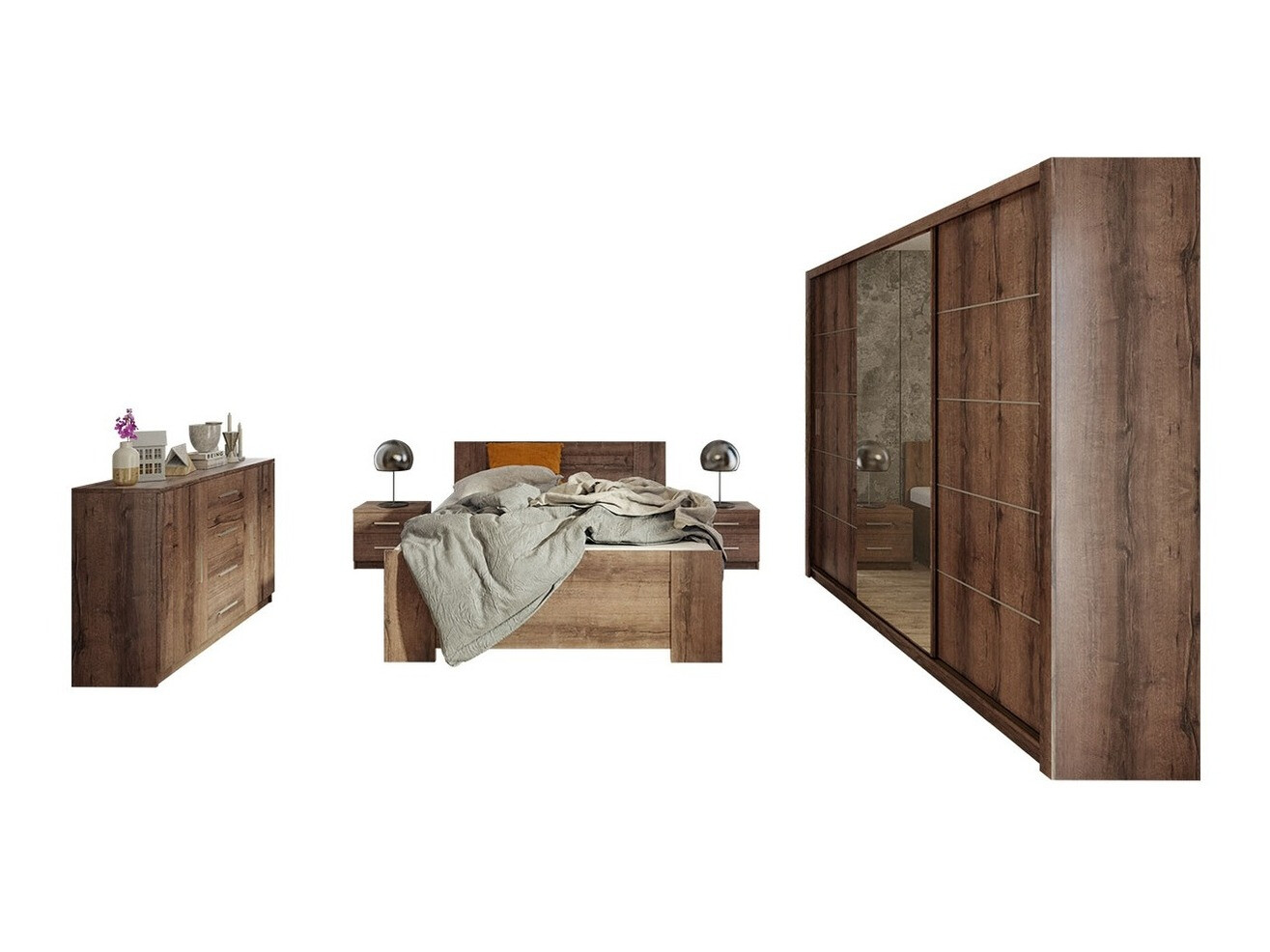 Set spavaća soba Catromi 116 (Manastirski hrast)